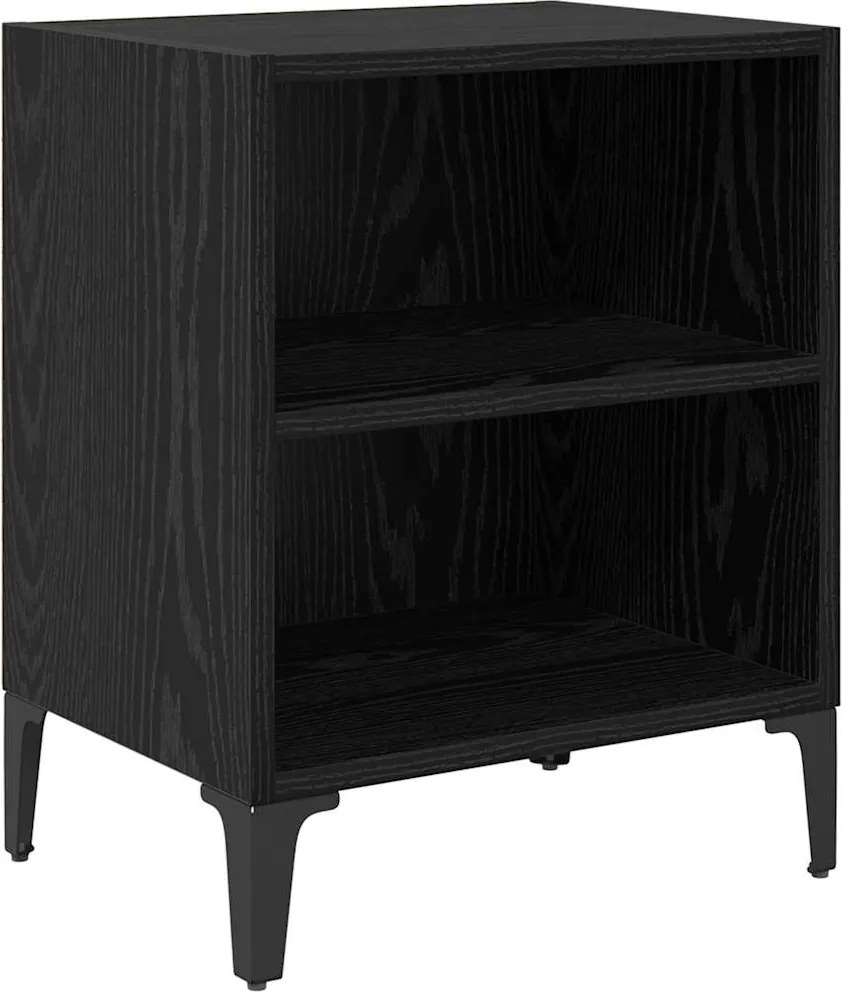 vidaXL Dulap de noapte Stejar Negru 40 x 30 x 50 cm Lemn compozit