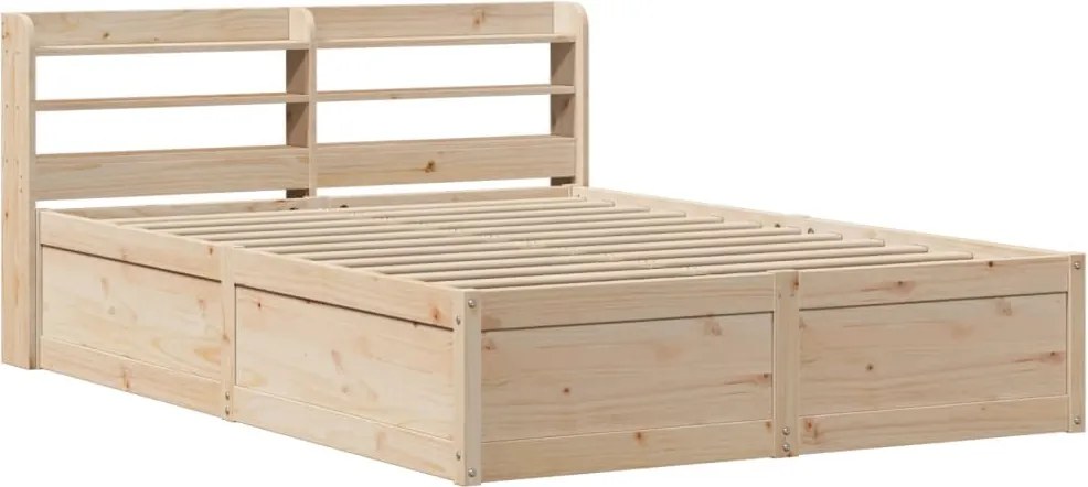 vidaXL Cadru de pat cu tăblie, 140x190 cm, lemn masiv pin