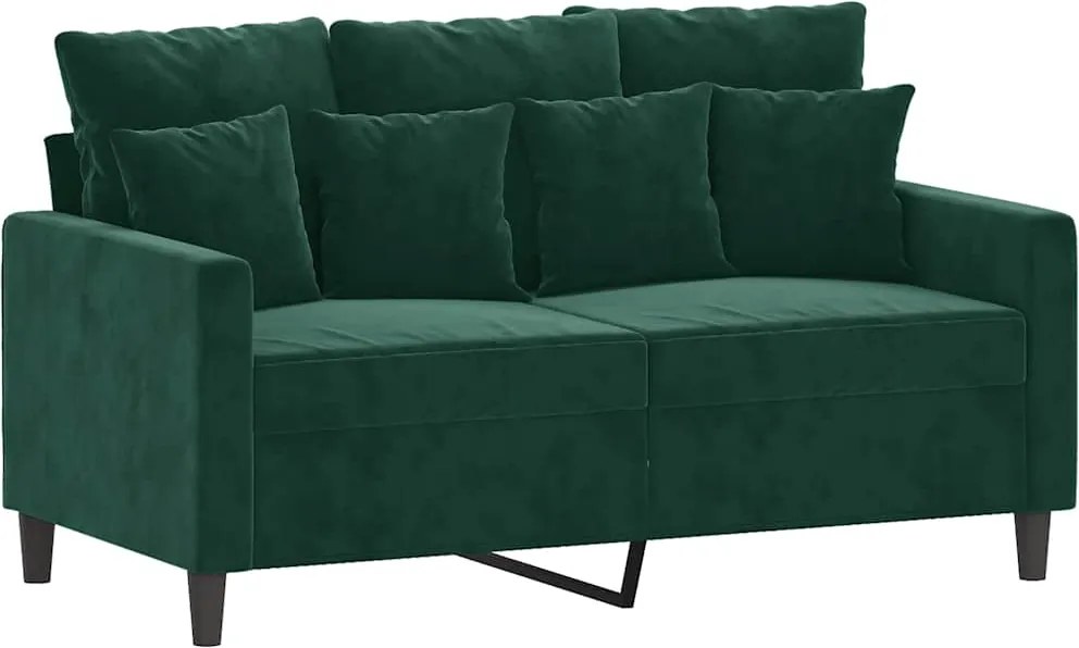 vidaXL Canapea cu 2 locuri, verde închis, 120 cm, catifea