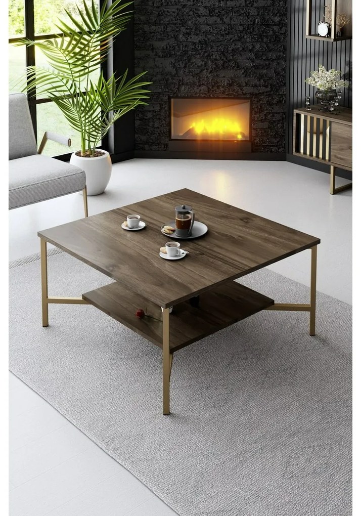 Măsuță de cafea Gold Line Walnut