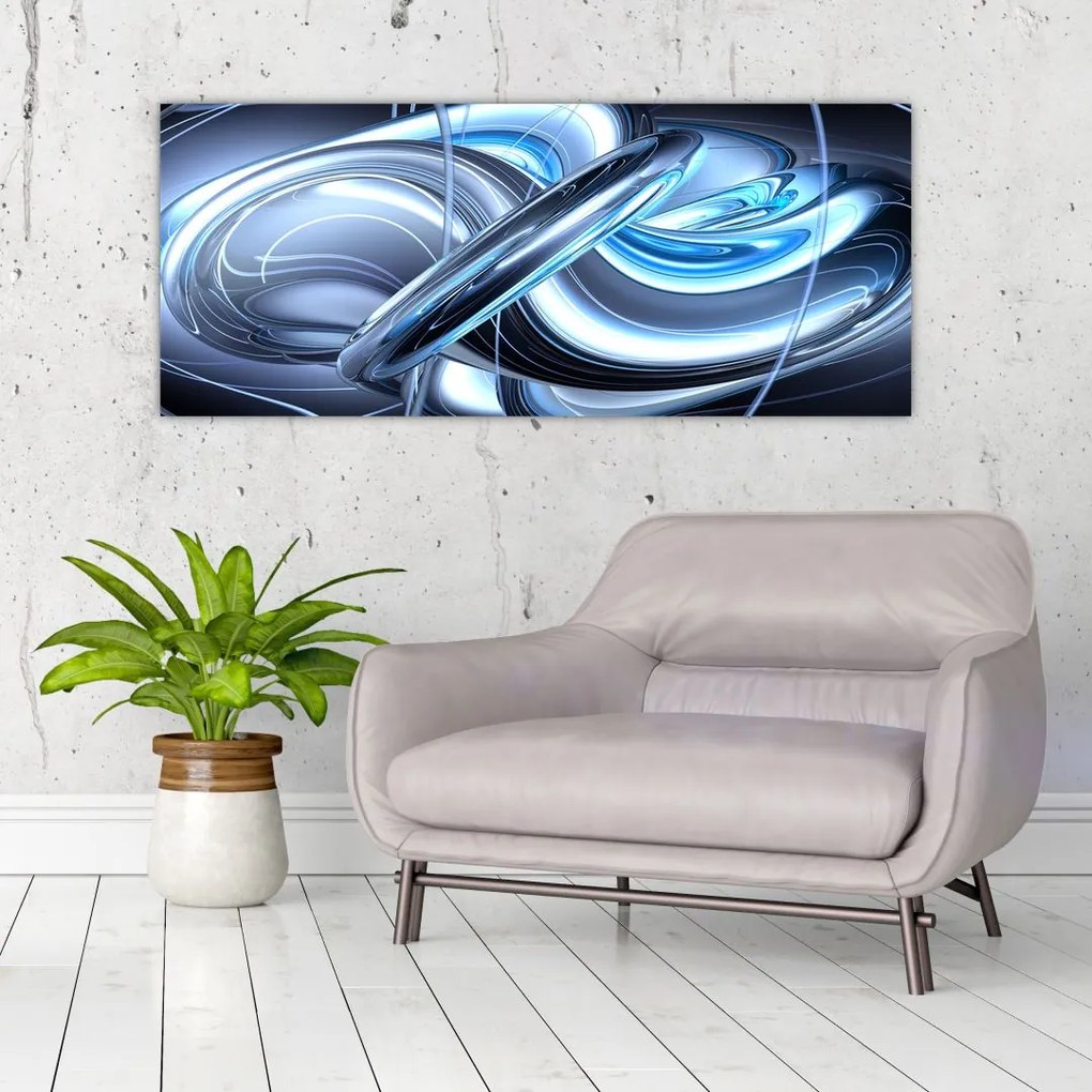 Tabloul cu abstracție albastră (120x50 cm)