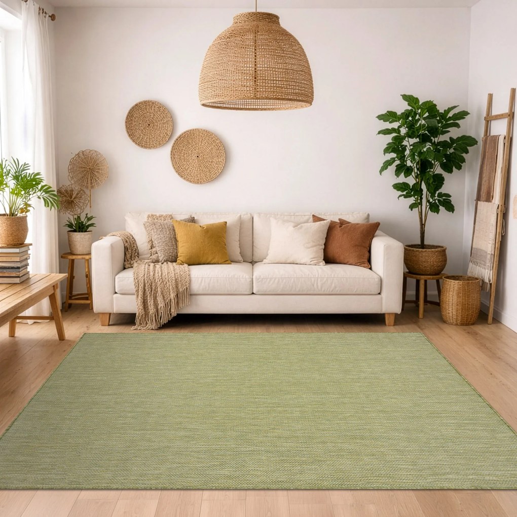 Covor SISAL SION A5165A Melanj țesute plate verde