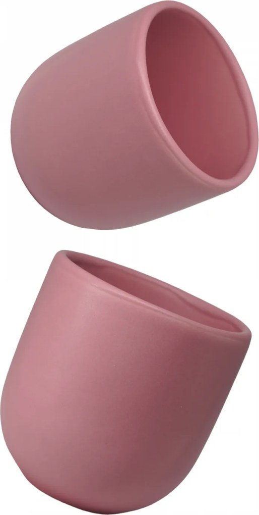 Set 4 Pahare Cafea Novum Roz (Pantone Coral Pink , 250ml) Gresie Glazurata Manual