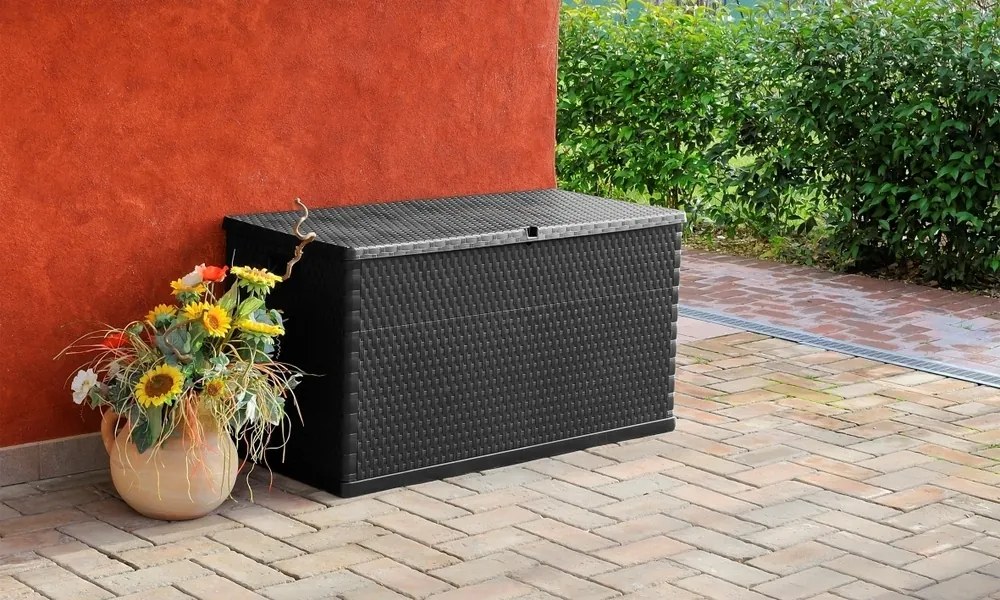 RATTAN záhradný plastový úložný box 420 L - grafit