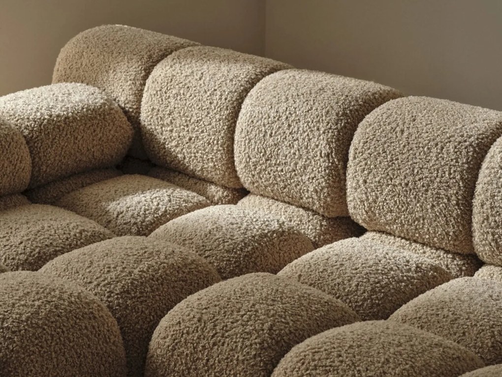 Coltar modular stanga 4 locuri, Bellis-213, Micadoni Home, 282x155x70 cm, tesatura boucle, bej sand