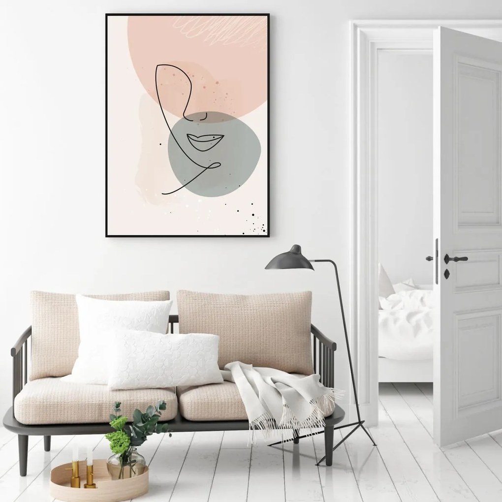 Poster - Abstracție cu fața de femeie (A4)