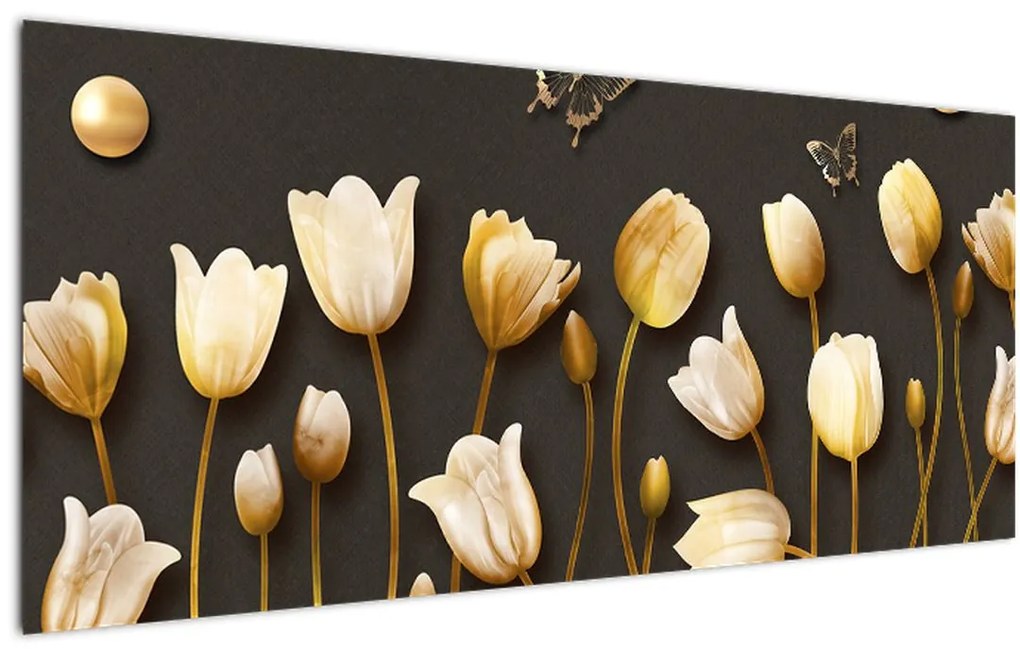 Tablou - Lalele - abstract (120x50 cm)