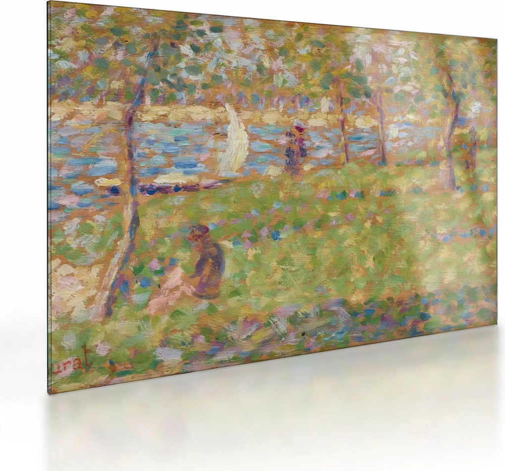 Tablou pe sticlă - Georges Seurat, Study for "La Grande Jatte", reproducere (70x50 cm)