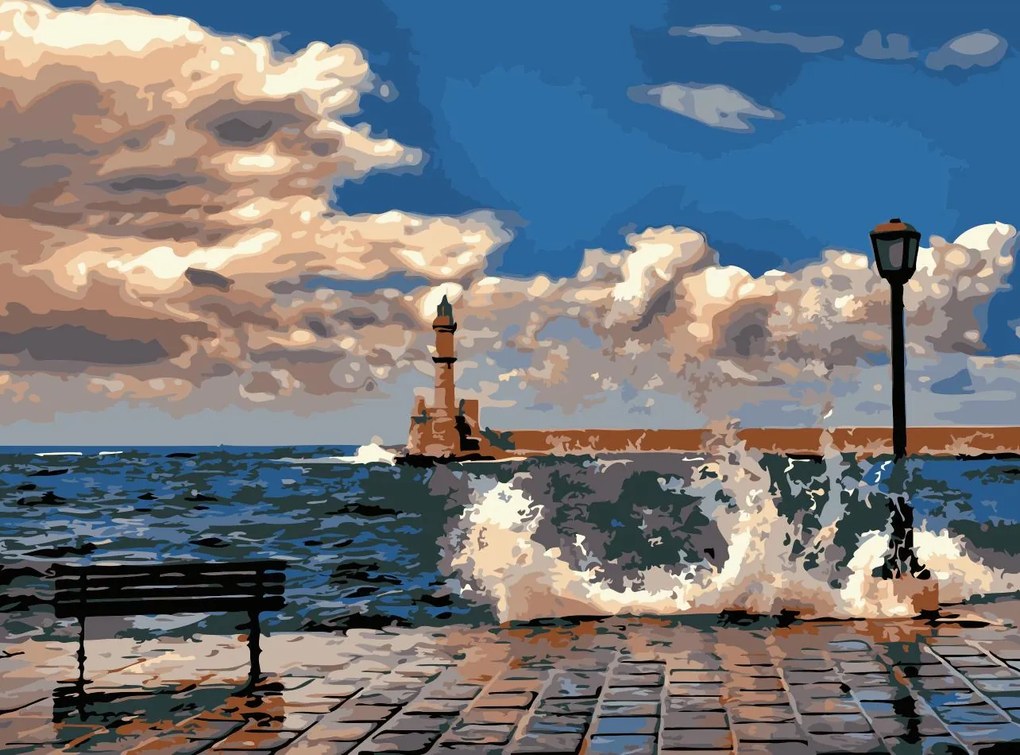 Pictura pe numere cu un cadru "Croaţia" 50x40 cm