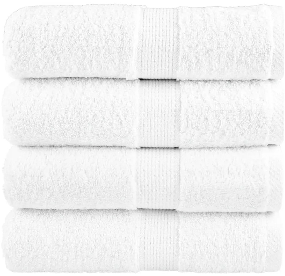 vidaXL Prosoape de baie premium SOLUND, 4 buc., albe, 30 x 30 cm, 600 g/m²