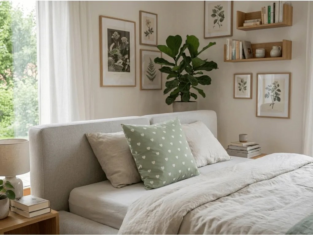 Husa de perna din bumbac SAGHEARTS POLY 45x45 cm, verde