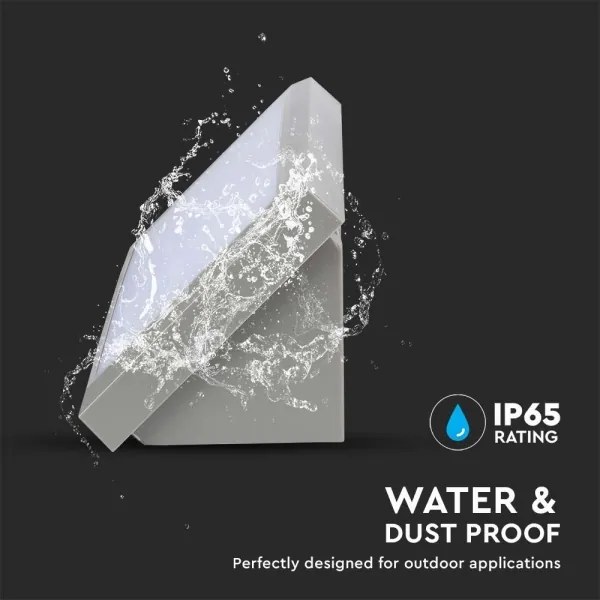 LED Aplica exterior 12W 230V 3000K IP65 gri