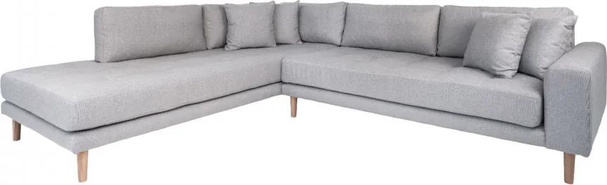 Canapea cu colt gri din poliester 257 cm Lido Left House Nordic