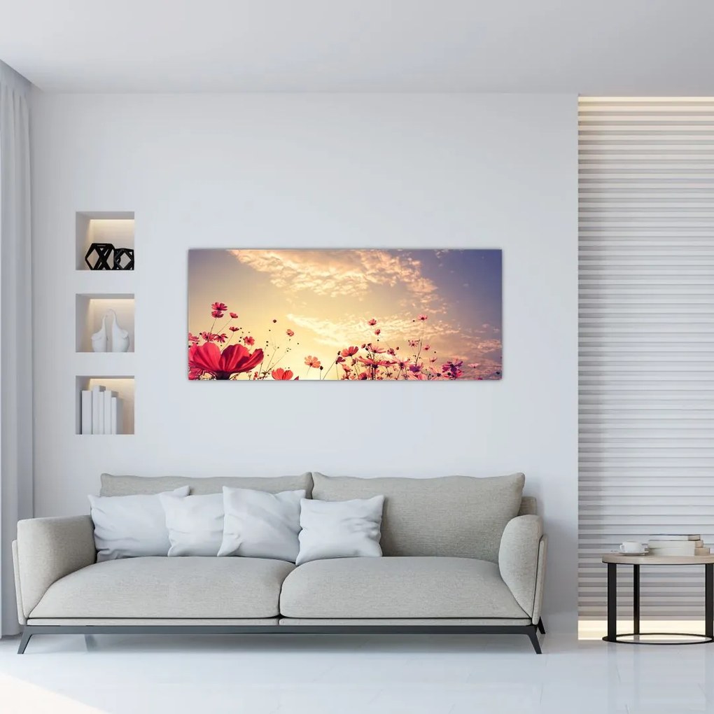 Tablou - Lunca cu flori (120x50 cm)