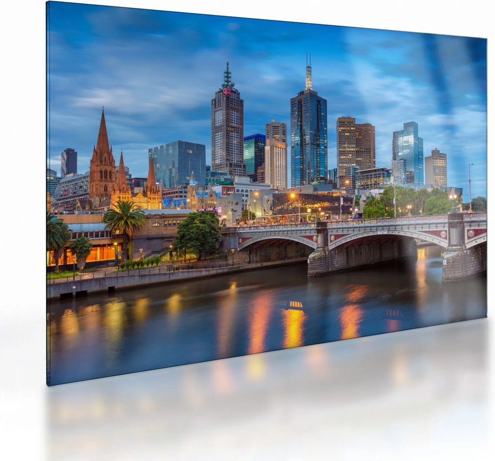 Tablou pe sticlă cu orașul Melbourne (70x50 cm)
