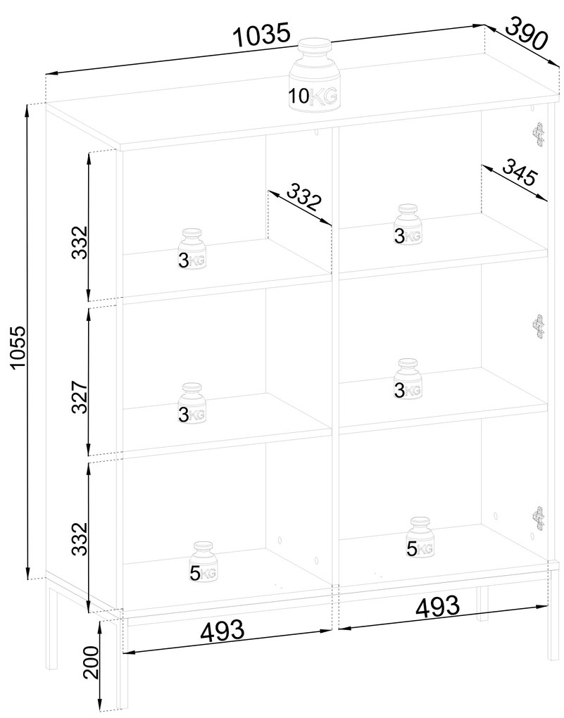 Vitrină Silvano WT104 (Negru + Stejar wotan) (cu iluminat LED). 1062588
