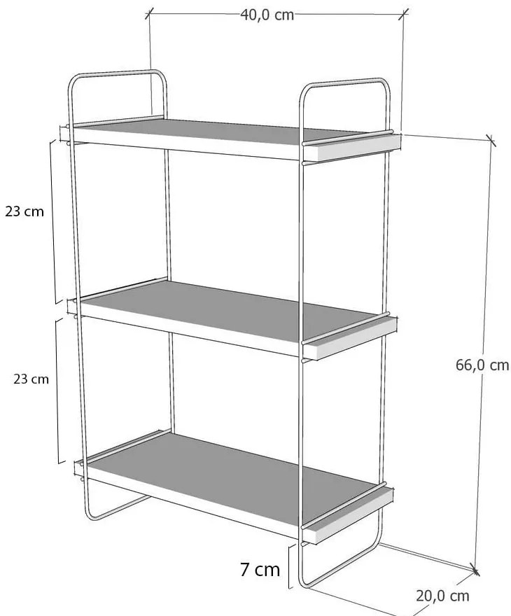 Raft în culoare naturală etajat cu aspect de lemn de stejar 40 cm Pulalis – Kalune Design