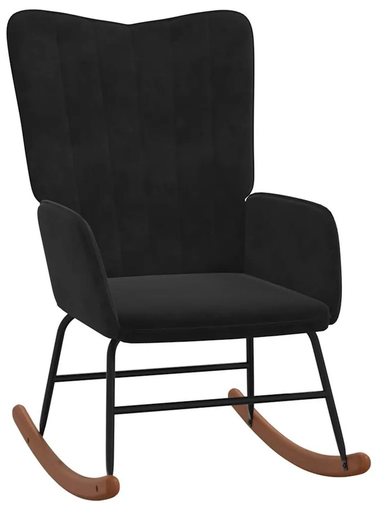 327749 vidaXL Scaun balansoar, negru, catifea
