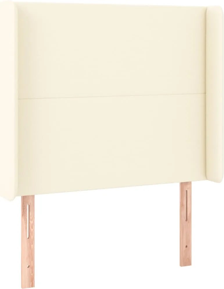vidaXL Tăblie de pat cu aripioare, crem, 83x16x118/128 cm, piele eco