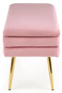 Bancă cu spațiu de depozitare VELVA 37x78 cm roz/auriu