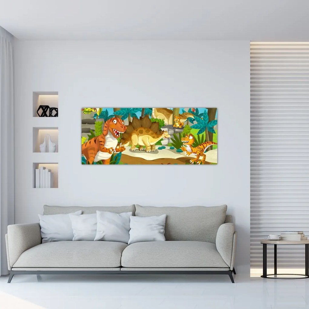 Tablou - Dinozaurii (120x50 cm)