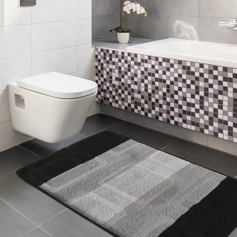 Set două covorașe negre pentru baie 50 cm x 80 cm + 40 cm x 50 cm