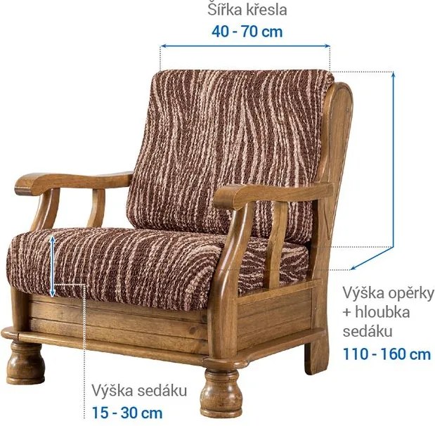 Gaico Huse bielastice UNIVERSO NOU dungi maro fotoliu cu manere de lemn (l. 40 - 70 cm)