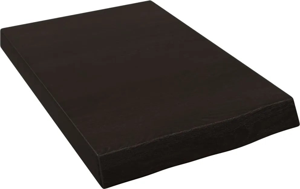 vidaXL Blat de baie, maro închis, 40x60x(2-6) cm, lemn masiv tratat