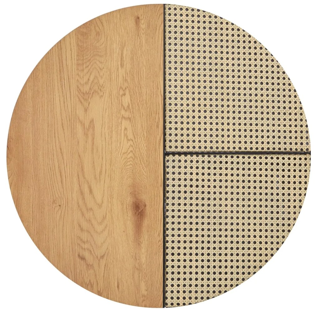 Set mese de cafea Garmina stejar auriu + rattan