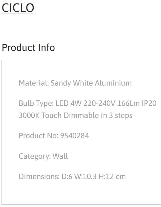 Aplica cu Spot LED directionabil stil minimalist CICLO alba, NVL-9540284