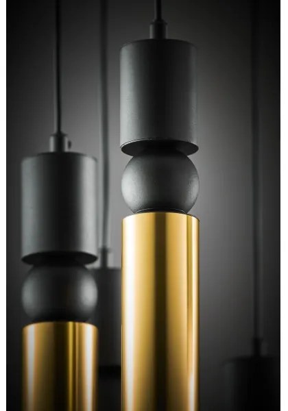 Lustră pe cablu Jupiter 2018 ALAS 7xGU10/10W/230V negru/auriu