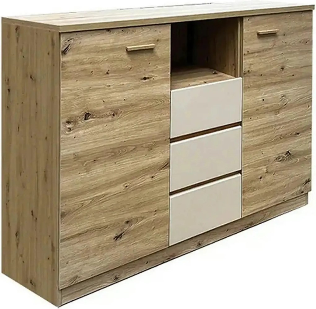 Comoda CANADA CX3, stejar artisan/casmir, PAL laminat, 130x42x105 cm