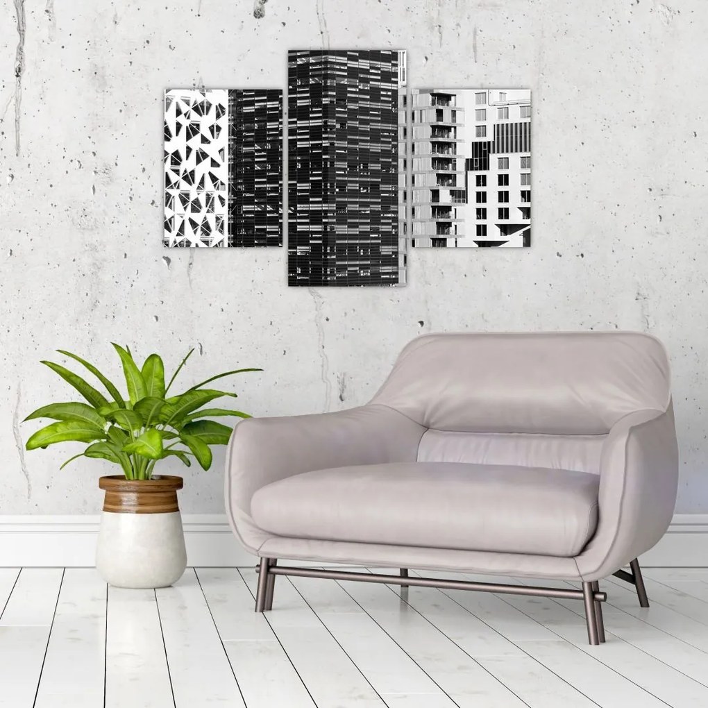 Tablou cu arhitectura alb neagră (90x60 cm)