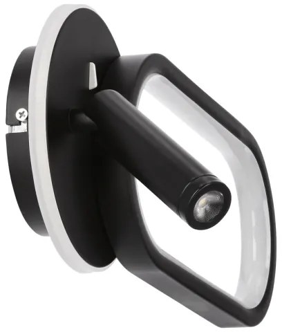 LED Aplica MONET 13W + 2W, 230V, 3000/4000/6000K, negru