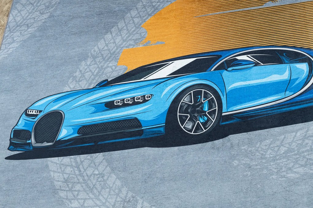 BAMBINO 41730 covor lavabil Mașină, cursă pentru copii anti-alunecare - gri / albastre