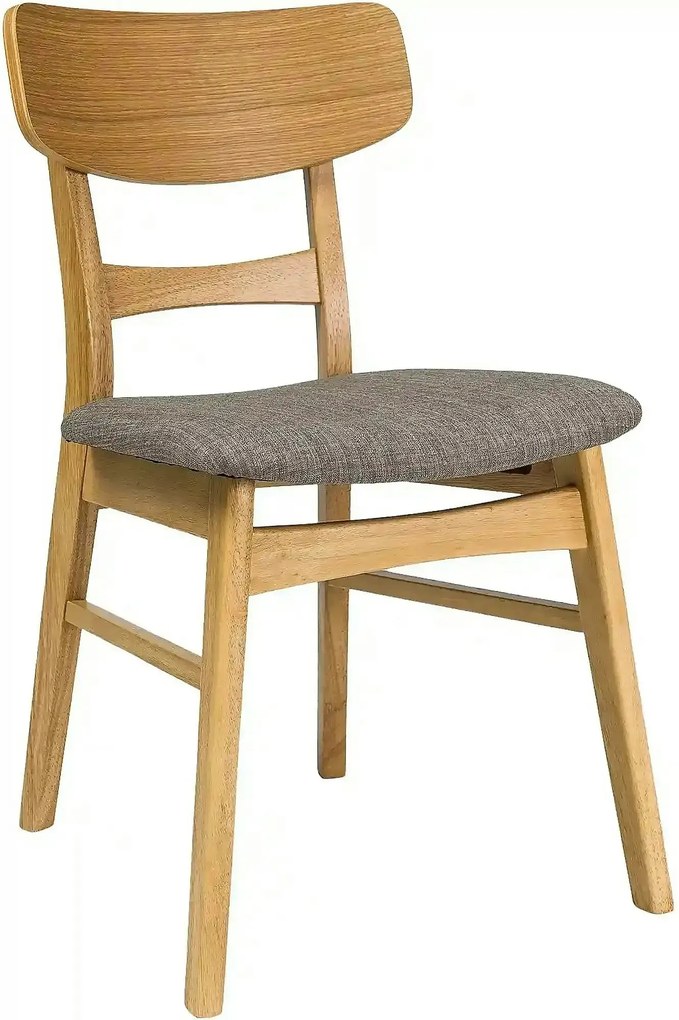 Scaun bucatarie stil scandinav CD61, gri/stejar, stofa clasica/lemn, 4