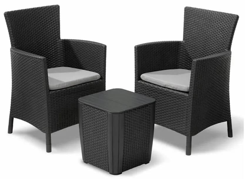 Set mobilier de grădină Iowa Balcon cu masă Luzon, grafit