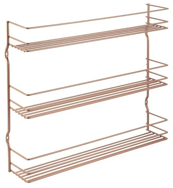 Suport cu 3 rafturi pentru mirodenii Metaltex, arămiu