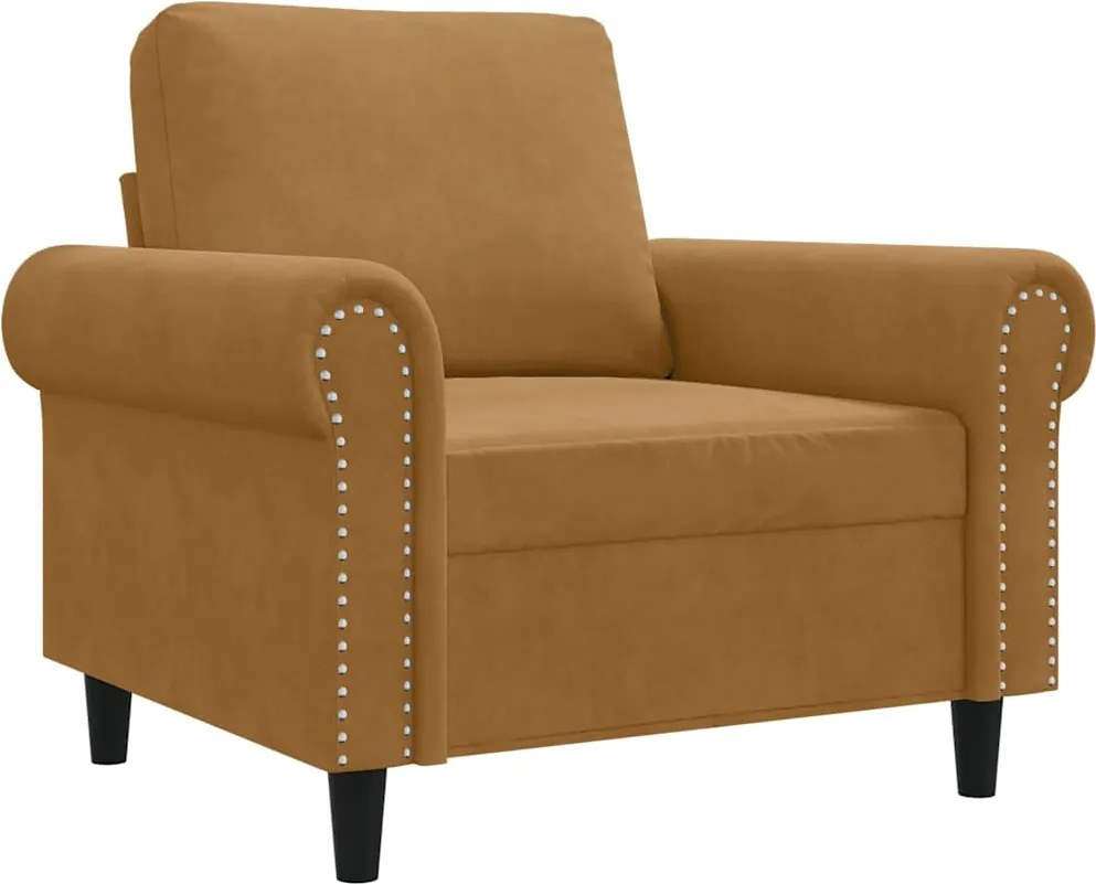 vidaXL Fotoliu canapea, Maro, 60 cm, catifea