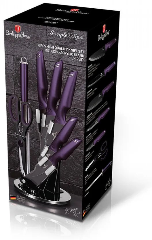 Set cutite (8 piese) Purple Eclipse Collection BerlingerHaus BH 2587