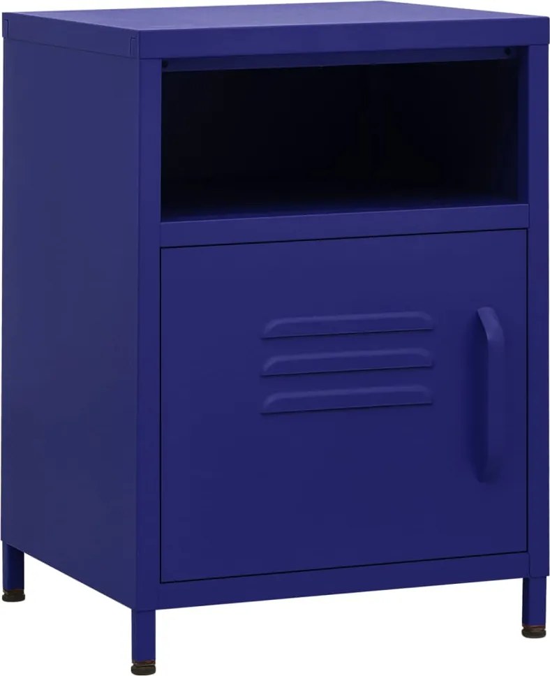 vidaXL Noptieră, bleumarin, 35x35x51 cm oțel