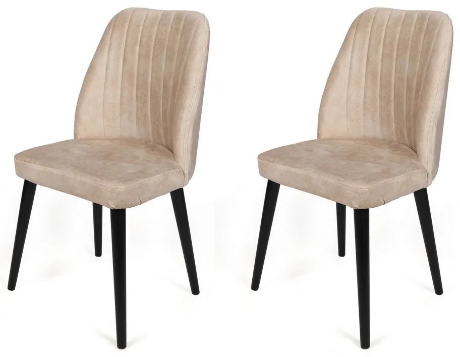 Set de scaune de sufragerie Alfa Beige and Black,2 buc.