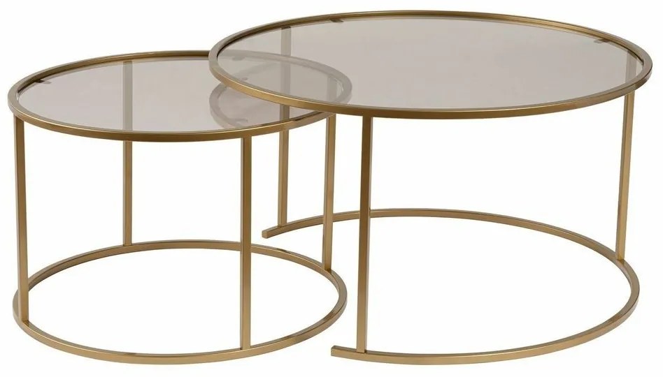 Set de măsuțe de conferință Aurum Gold și Bronze80 cm, 2 buc.