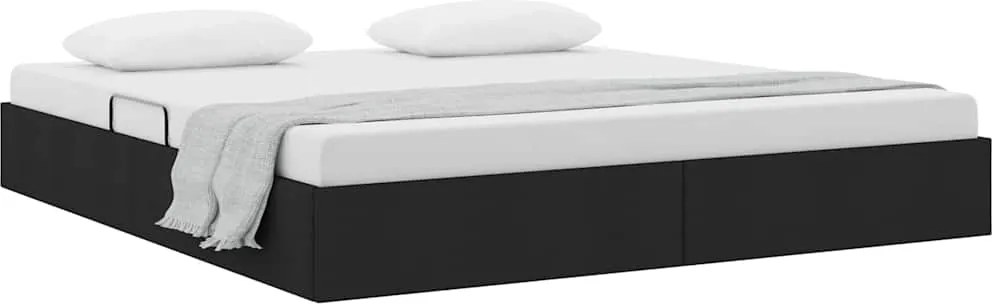 vidaXL Pat cu storage cu headboard Negru 160 x 200 cm țesătură