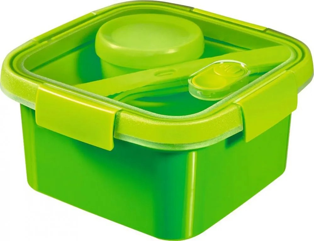 Cutie cu tacâm, farfurie și ceașcă SMART TO GO 1,1L - verde