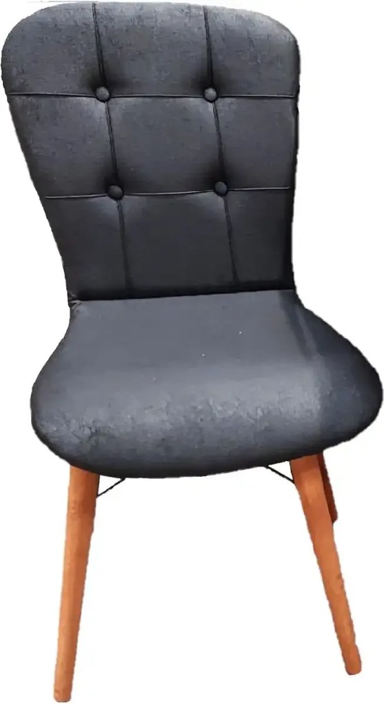 Scaun living tapitat negru-nuc Beluga Homs