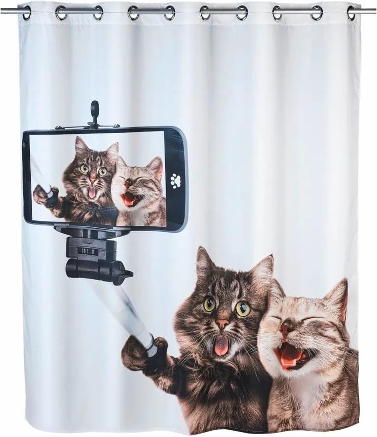 Perdea duș anti mucegai Wenko Selfie Cat, 180 x 200 cm