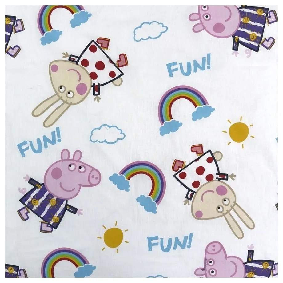 Lenjerie de pat fosforescentă pentru copii din bumbac pentru pat de o persoană 140x200 cm Peppa Pig – Jerry Fabrics