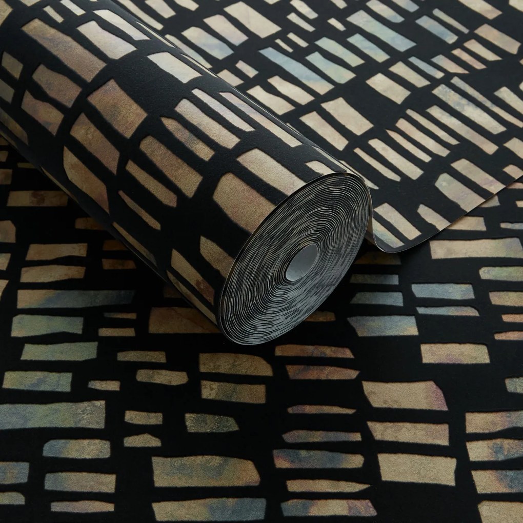 Tapet Fusion, Bracken Black Luxury Flock, 1838 Wallcoverings, 5.3mp / rola