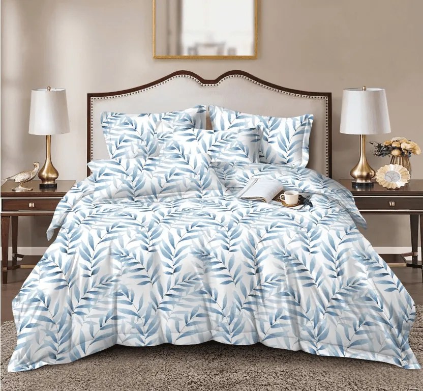 Lenjerie de pat din microfibra KOVENDI albastru-alb Dimensiune lenjerie de pat: 2 buc 70 x 90 cm | 200 x 220 cm